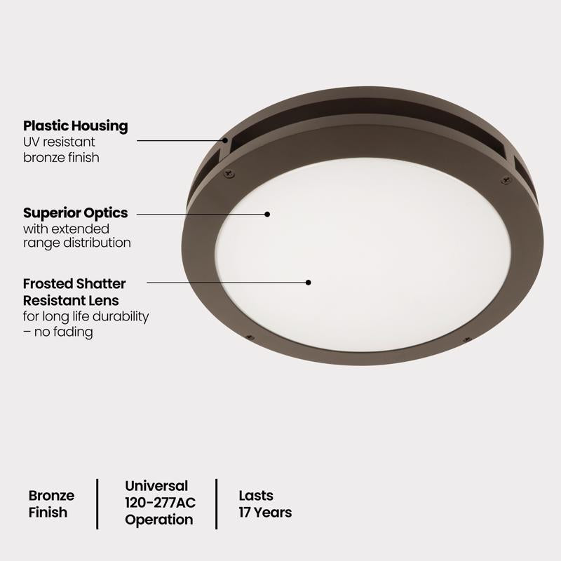 Feit 2.3 in. H X 13 in. W X 13 in. L Bronze Ceiling Fixture