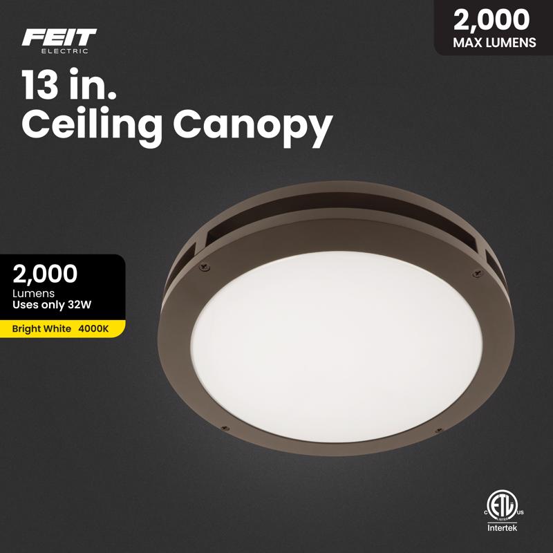 Feit 2.3 in. H X 13 in. W X 13 in. L Bronze Ceiling Fixture
