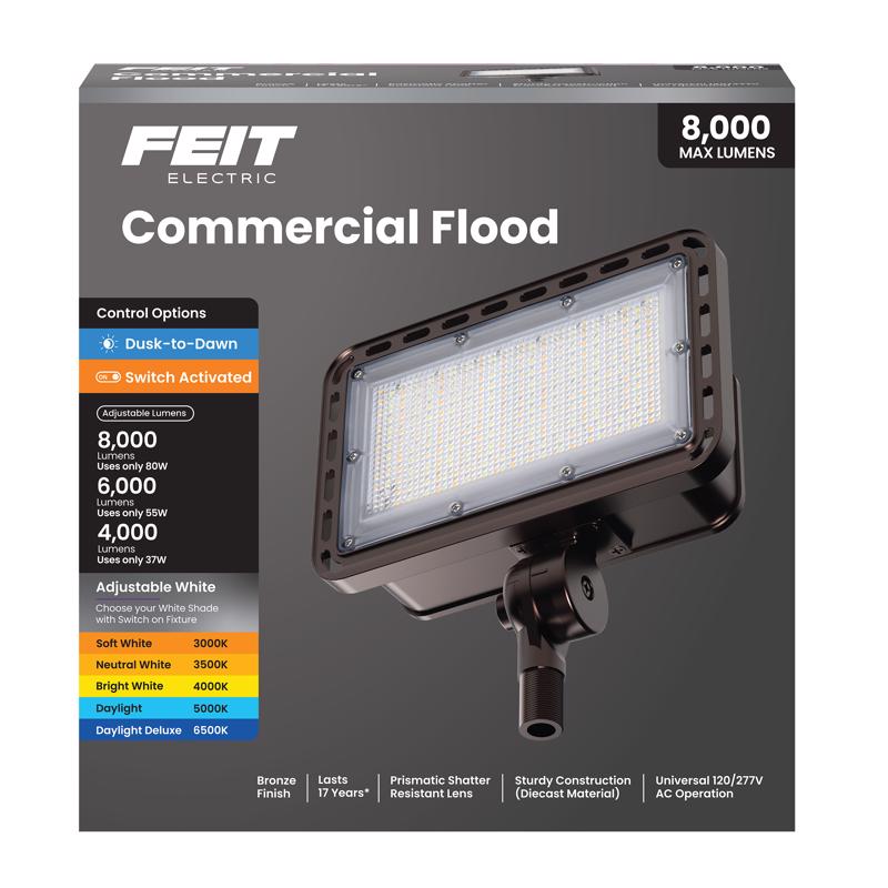 Feit Dusk to Dawn Hardwired LED Bronze Floodlight