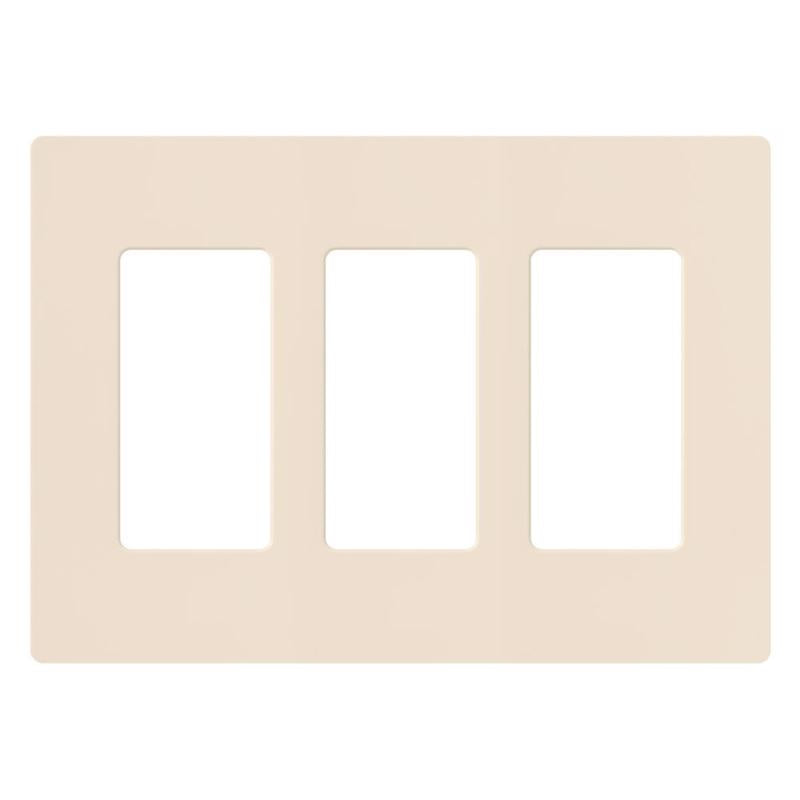 Lutron Claro Light Almond 3 gang Plastic Decorator Wall Plate 1 pk