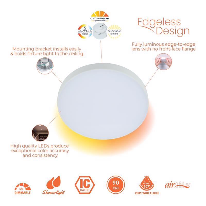 Halo 0.63 in. H X 4 in. W X 4 in. L Matte White LED Ceiling Light
