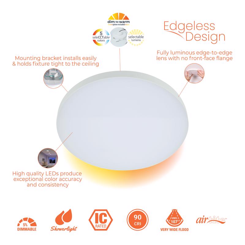 Halo 0.63 in. H X 6 in. W X 6 in. L Matte White LED Ceiling Light