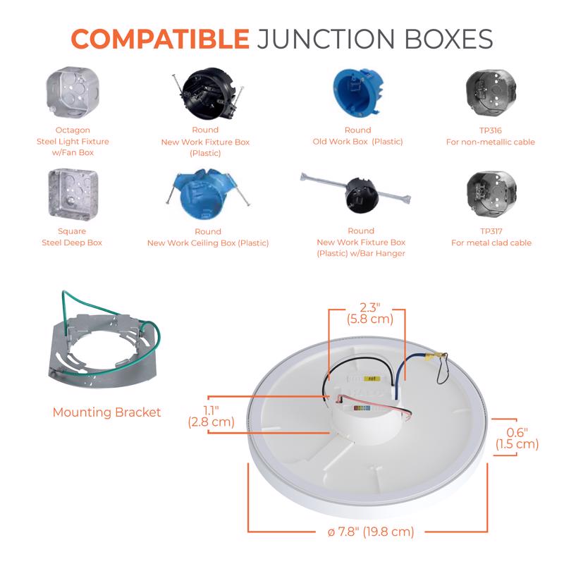 Halo 0.63 in. H X 6 in. W X 6 in. L Matte White LED Ceiling Light