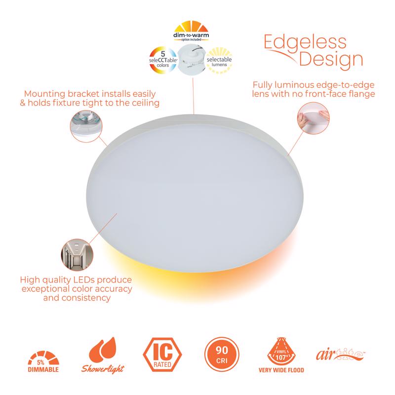 Halo 0.63 in. H X 8 in. W X 8 in. L Matte White LED Ceiling Light