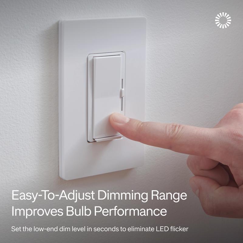 Lutron 150 W Rocker Dimmer Switch 1 pk