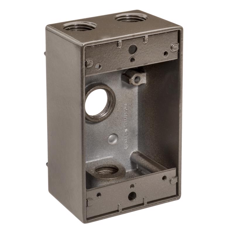 Southwire Rectangle Die-Cast Aluminum Weatherproof Box Bronze