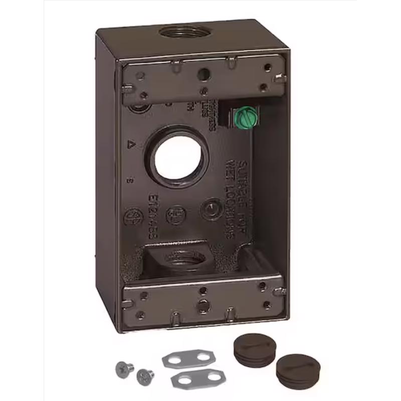 Southwire Rectangle Die-Cast Aluminum Weatherproof Box Bronze