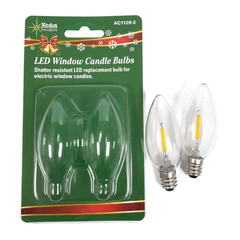 Xodus Innovations Decorative E12 (Candelabra) Filament LED Bulb Warm Candle Light 7 Watt Equivalence