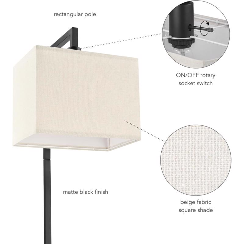 Globe Electric 60 in. Black Floor Lamp