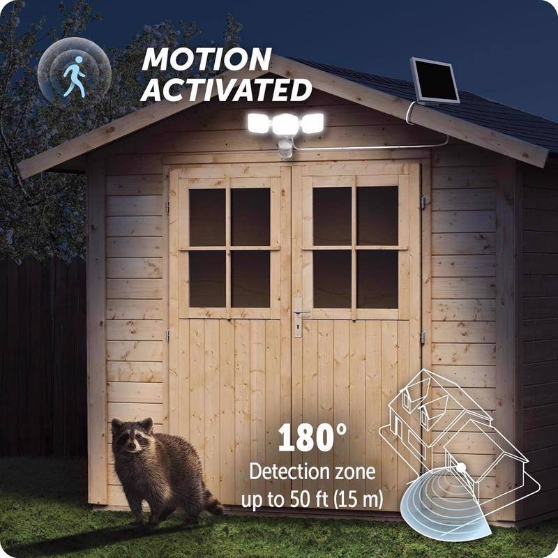 Globe Electric Motion-Sensing Solar Powered LED White Security Light