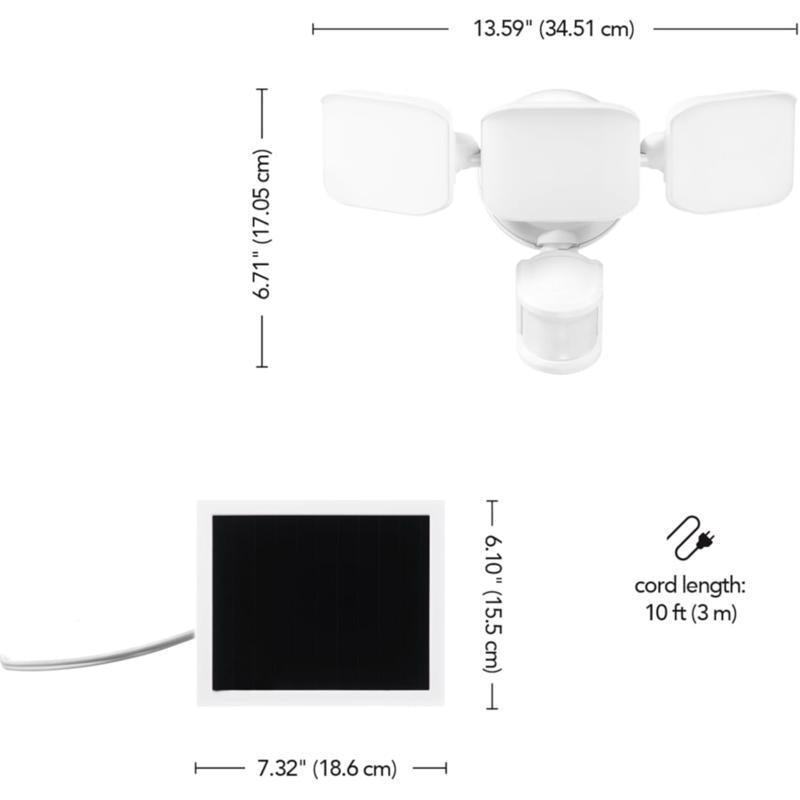 Globe Electric Motion-Sensing Solar Powered LED White Security Light