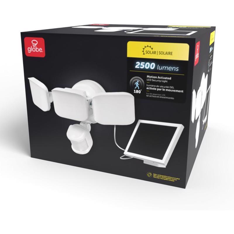 Globe Electric Motion-Sensing Solar Powered LED White Security Light