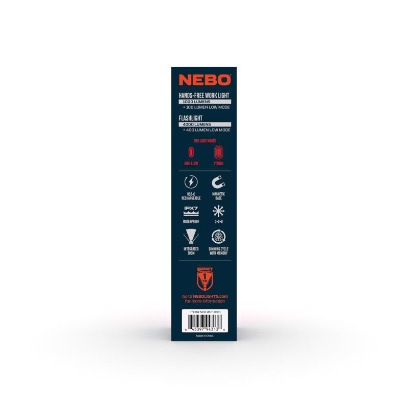 NEBO 4000 lm COB LED Rechargeable Handheld Work Light