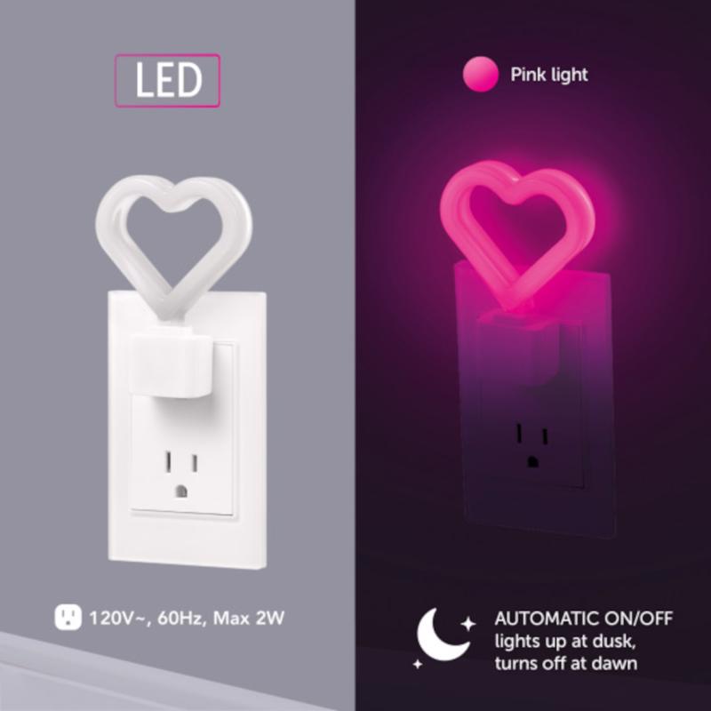 Globe Electric Automatic Plug-in Heart LED Night Light