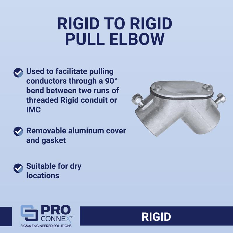 Sigma Engineered Solutions ProConnex 1/2 in. D Die-Cast Zinc Pull Elbow For Rigid/IMC 1 pk