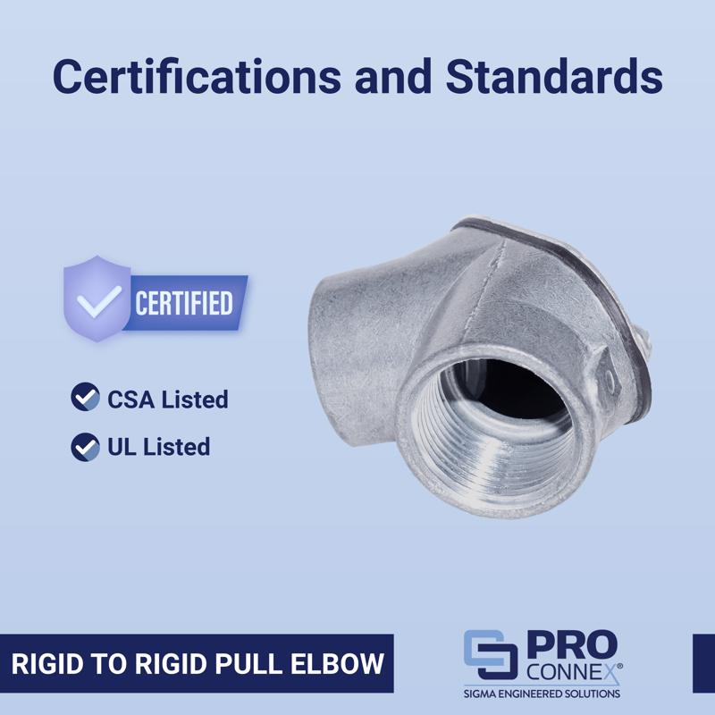 Sigma Engineered Solutions ProConnex 1/2 in. D Die-Cast Zinc Pull Elbow For Rigid/IMC 1 pk