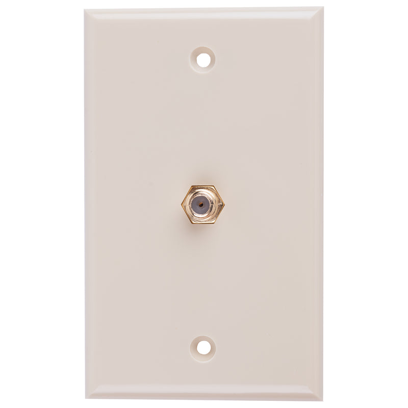 Monster Just Hook It Up Ivory 1 gang Plastic Coaxial Wall Plate 1 pk