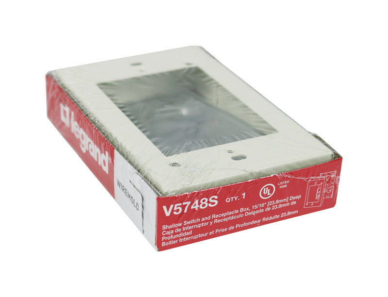 Legrand Rectangle Steel 1 gang Outlet Box Ivory