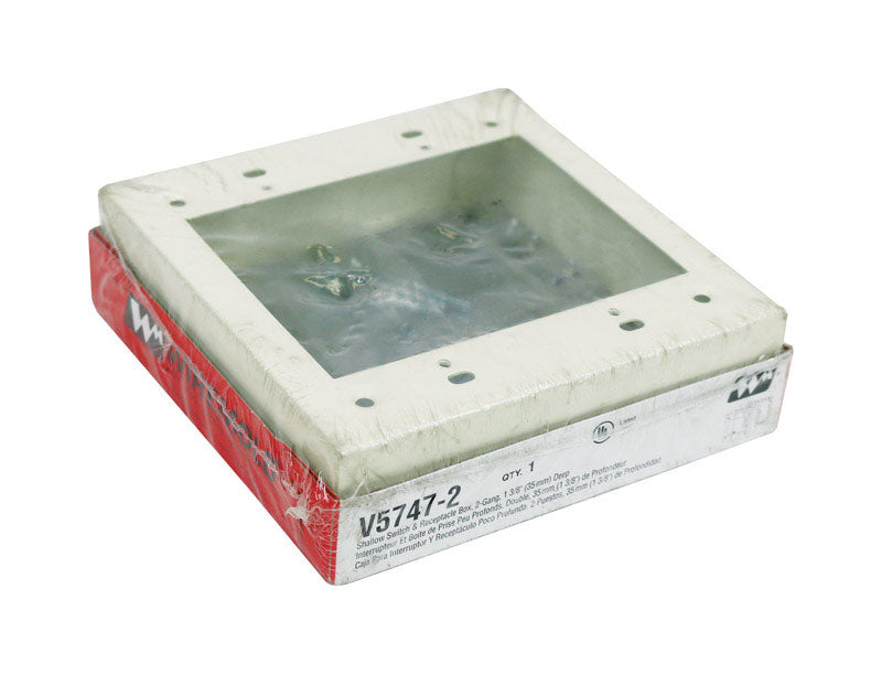 Legrand Square Steel 2 gang Electrical Box Ivory