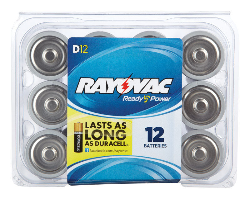 Rayovac High Energy D Alkaline Batteries 12 pk Clamshell