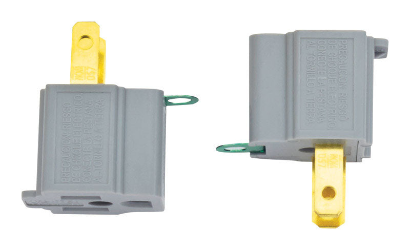 Leviton Polarized 1 outlets Outlet Adapter 2 pk