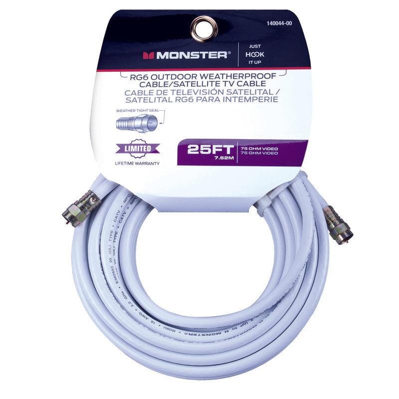 CABLE COAX RG6 25' WHITE