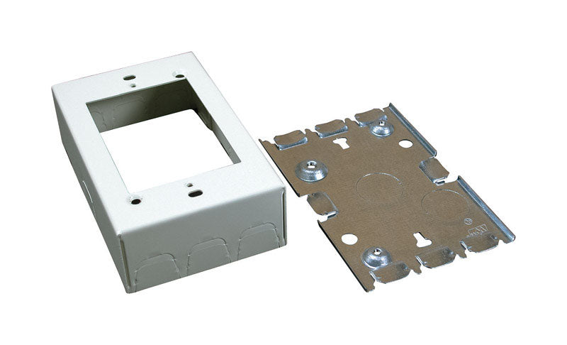 Legrand Rectangle Metal 1 gang Outlet Box Ivory