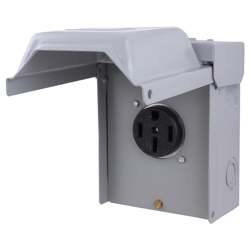 GE 50 amps 240 V Single Silver RV Power Outlet 1 pk