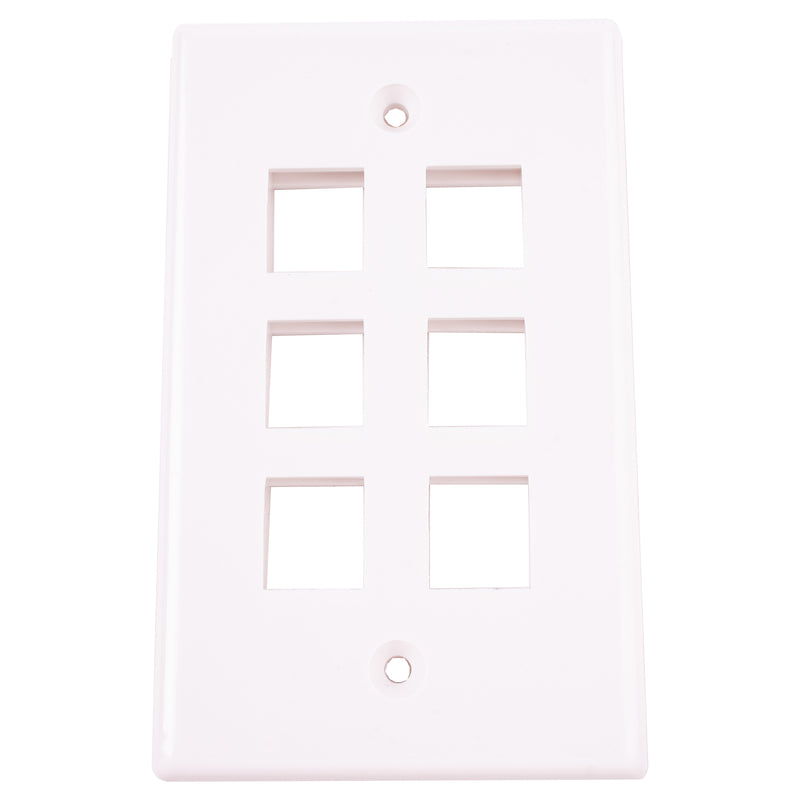 Monster Just Hook It Up White 6 gang Plastic Keystone Wall Plate 1 pk
