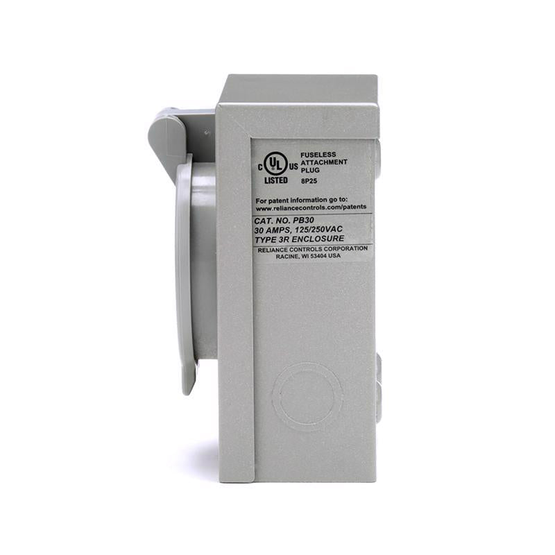 Reliance Controls 30 amps 125/250 V 1 space 4 circuits Surface Mount Power Inlet Box