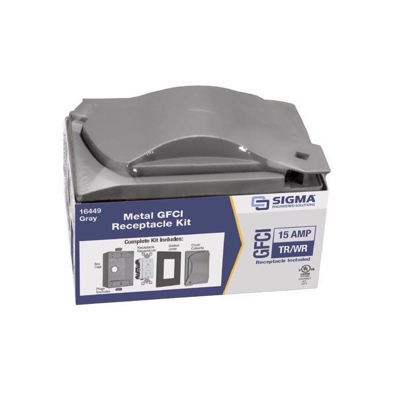 Sigma Engineered Solutions Rectangle Metal 1 gang GFCI Outlet Kit