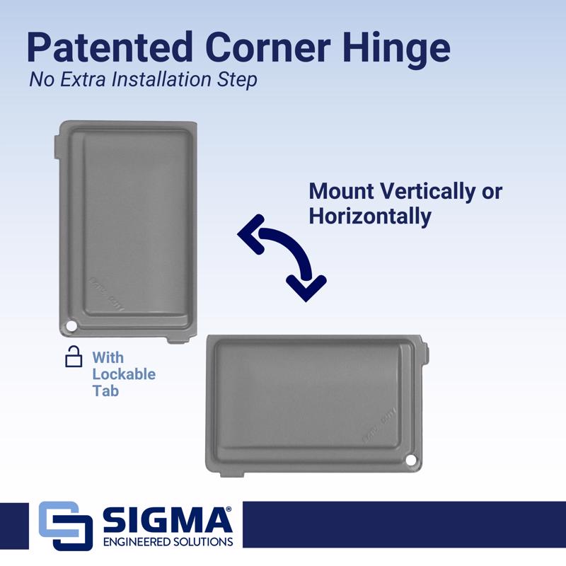 Sigma Engineered Solutions Rectangle Die-Cast Metal 1 gang Weatherproof Cover