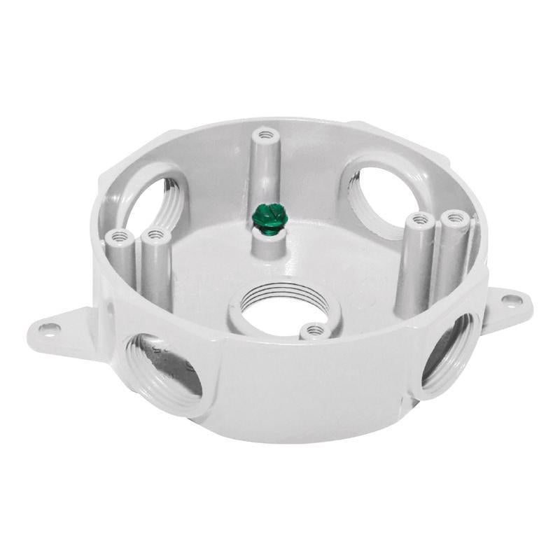 1/2" 5H RND BOX WHT