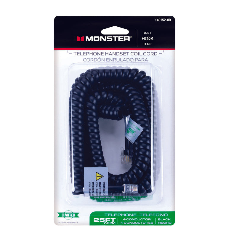 CORD HANDSET 25' BLACK
