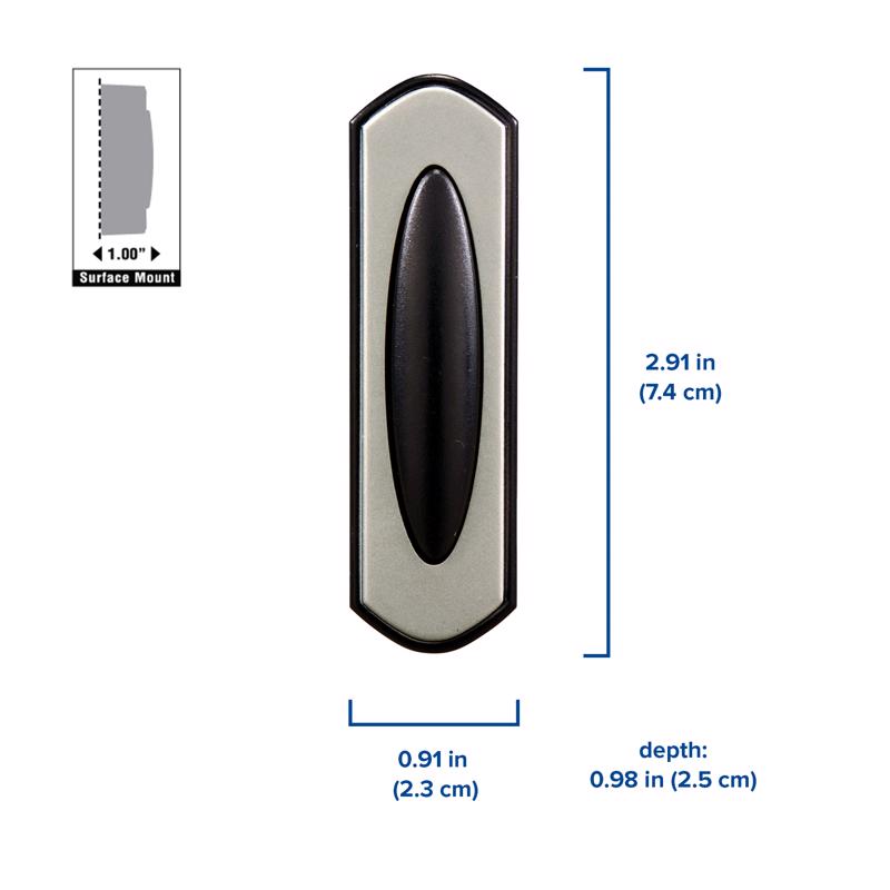 Heath Zenith Plastic Wireless Pushbutton Doorbell
