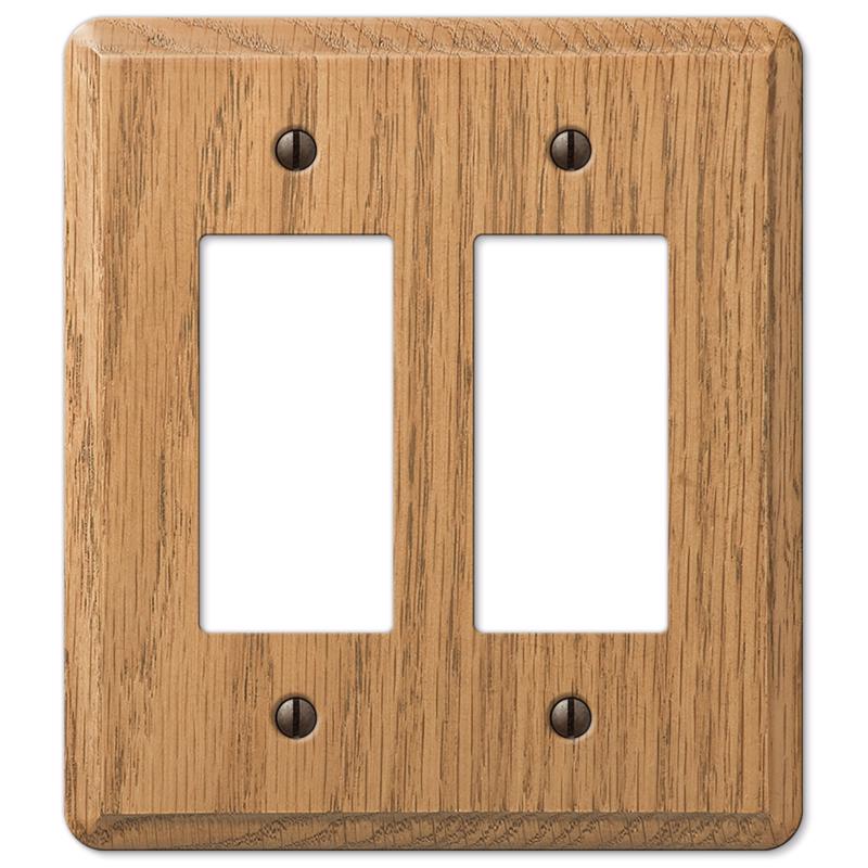 Amerelle Contemporary Brown 2 gang Wood Decorator Wall Plate 1 pk
