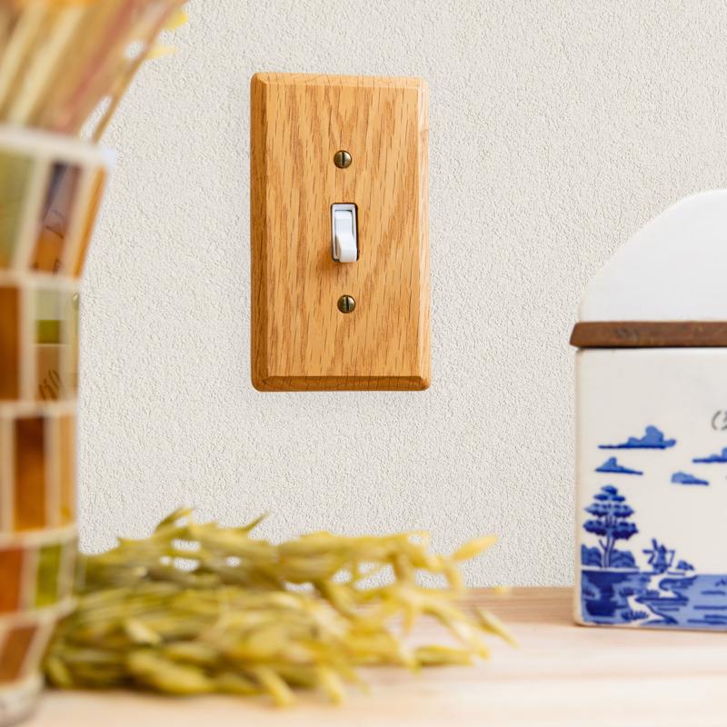 Amerelle Contemporary Brown 2 gang Wood Decorator Wall Plate 1 pk