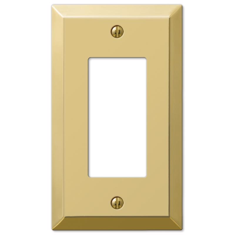 Amerelle Century Polished Brass 1 gang Stamped Steel Decorator Wall Plate 1 pk