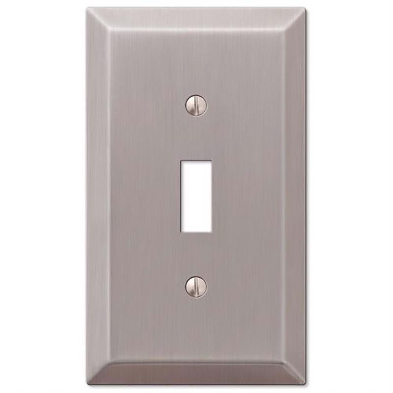 Amerelle Century Brushed Nickel 1 gang Stamped Steel Toggle Wall Plate 1 pk