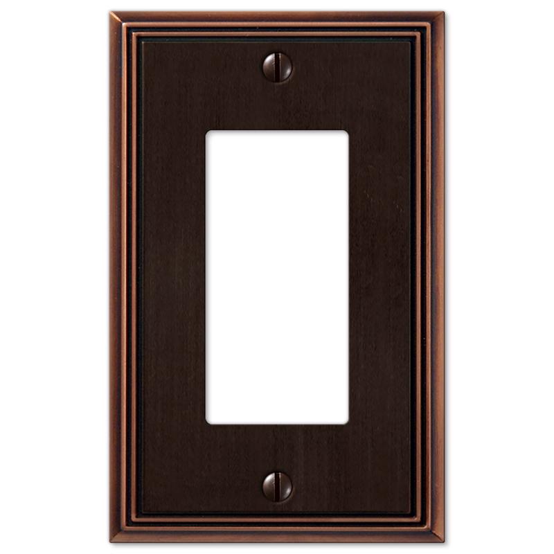 Amerelle Metro Aged Bronze 1 gang Die-Cast Metal Decorator Wall Plate 1 pk