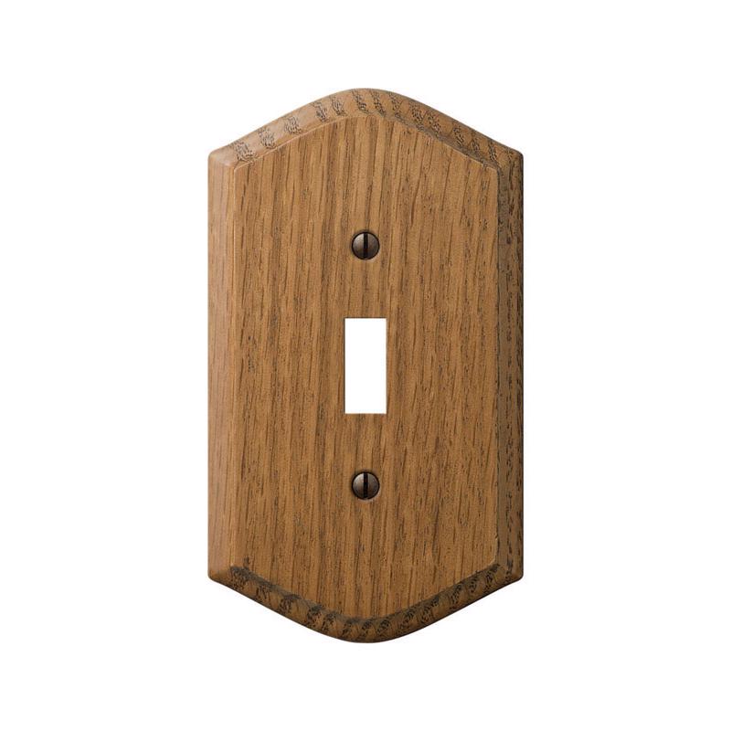 Amerelle Country Brown 1 gang Wood Toggle Wall Plate 1 pk