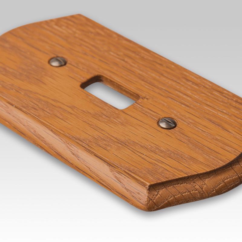 Amerelle Country Brown 1 gang Wood Toggle Wall Plate 1 pk