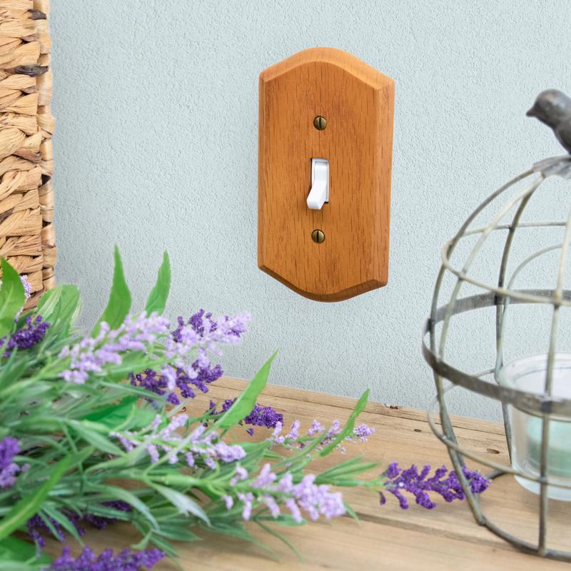 Amerelle Country Brown 1 gang Wood Toggle Wall Plate 1 pk