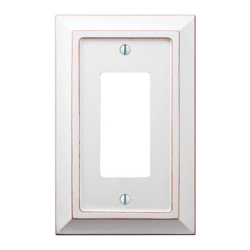 Amerelle Savannah White 1 gang Wood Decorator Wall Plate 1 pk