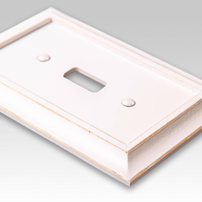 Amerelle Savannah White 1 gang Wood Toggle Wall Plate 1 pk