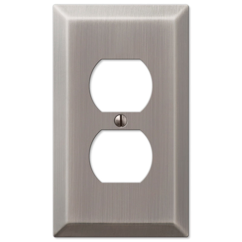 Amerelle Century Antique Nickel 1 gang Stamped Steel Duplex Wall Plate 1 pk