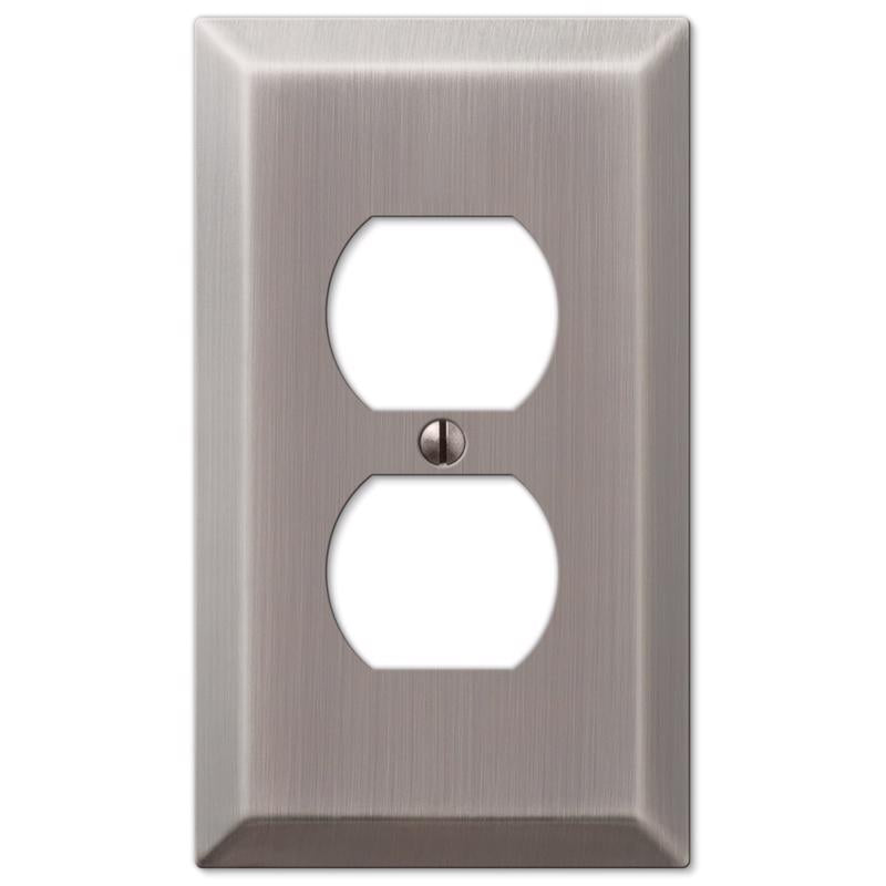 Amerelle Century Antique Nickel 1 gang Stamped Steel Duplex Wall Plate 1 pk