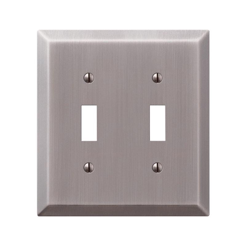 Amerelle Century Antique Nickel 2 gang Stamped Steel Toggle Wall Plate 1 pk