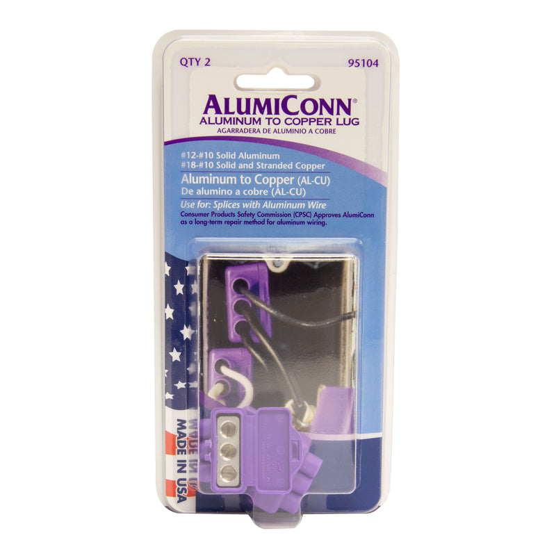 King Innovation AlumiConn Aluminium Wire Aluminum to Copper Lug Purple 2 pk
