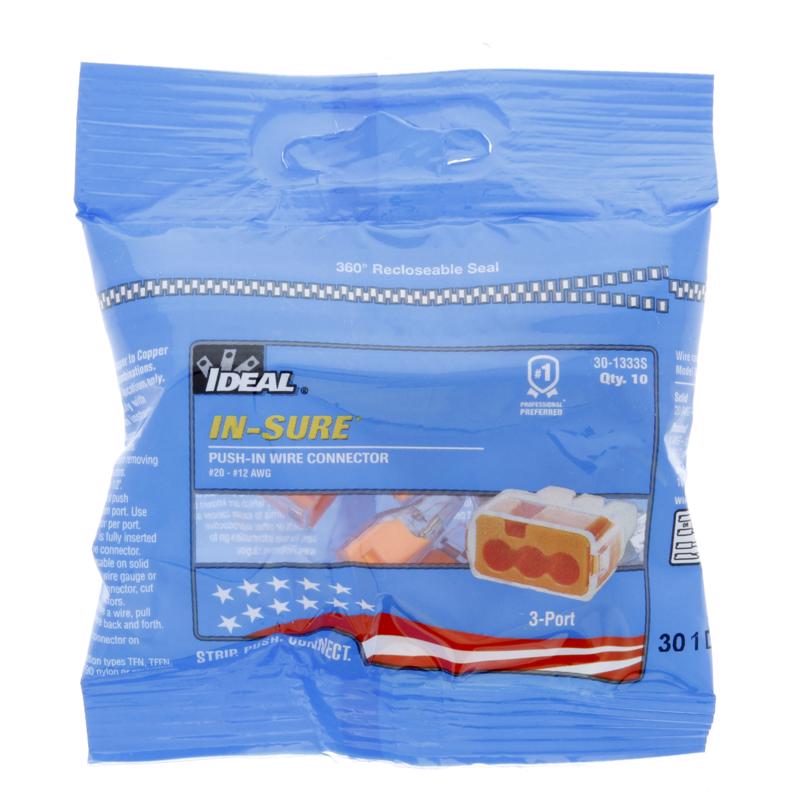 Ideal In-Sure Insulated Wire Wire Connector Orange 10 pk